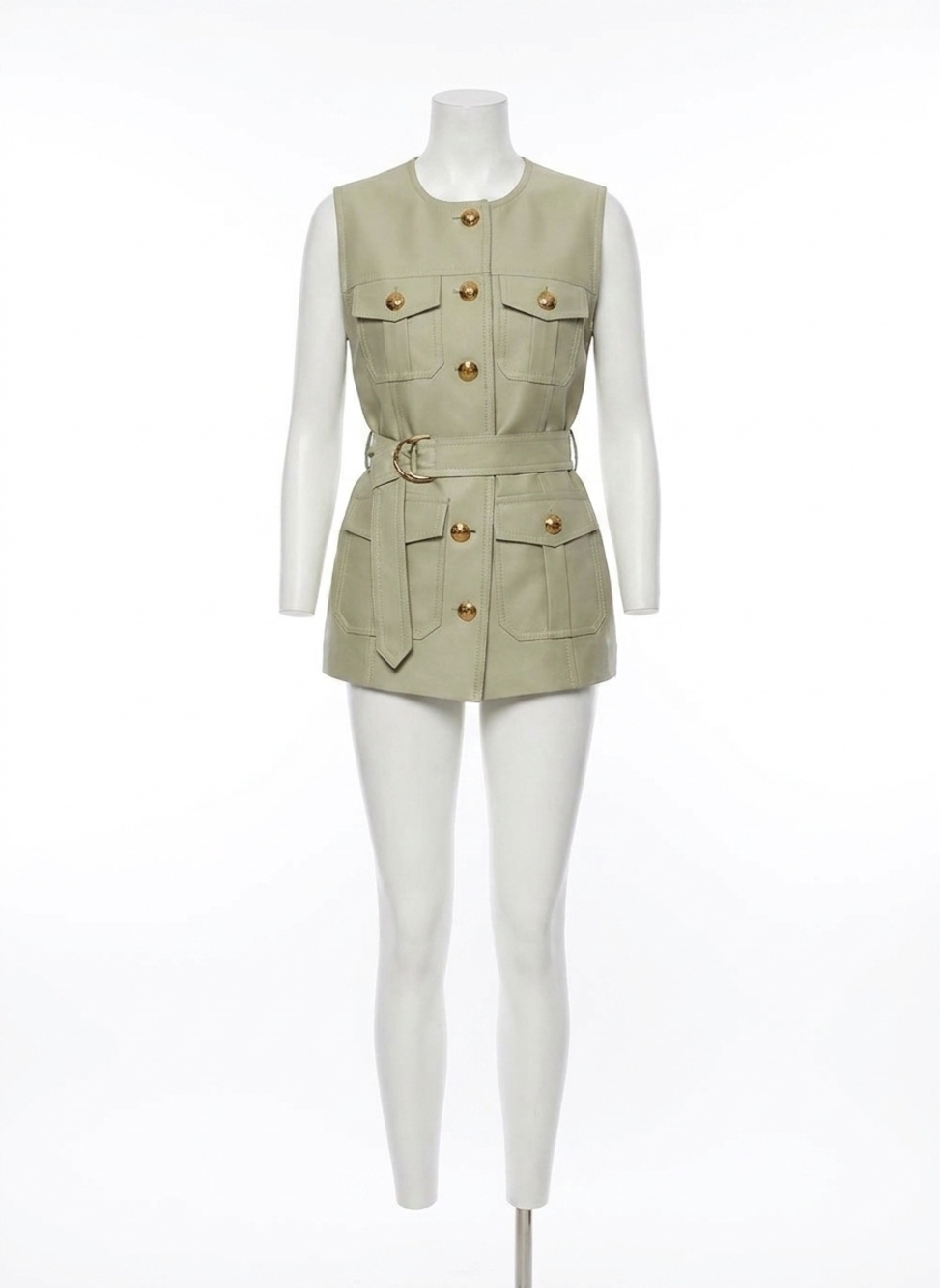 NEW ZIMMERMANN luna wool silk utility vest in palm
